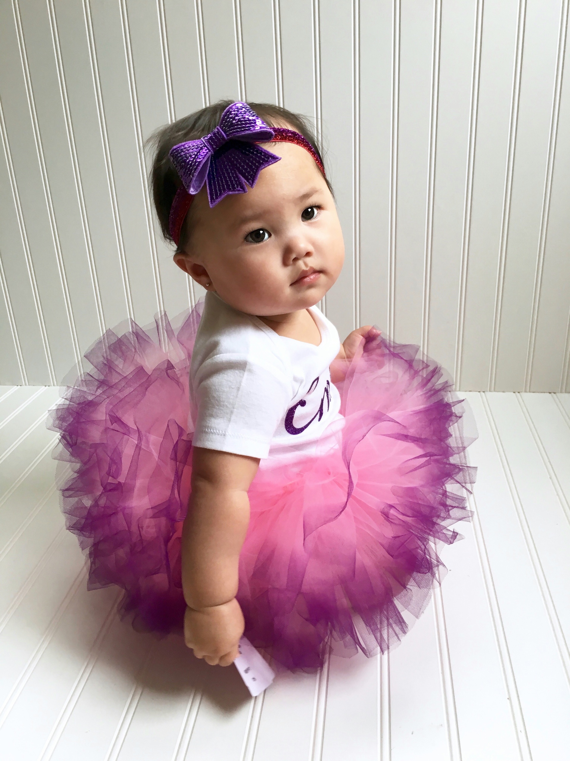 Baby Girl Purple & Pink Ombre Big Bow Headband. Toddler Girl Bow ...