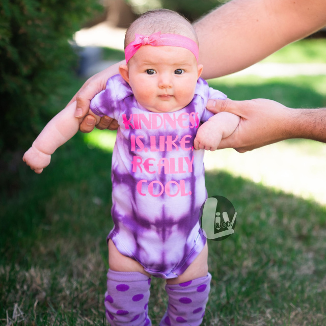 Tie Dye Baby Outfit and Toddler Shirt - Be Kind Tee - Hippie Kids Clothes